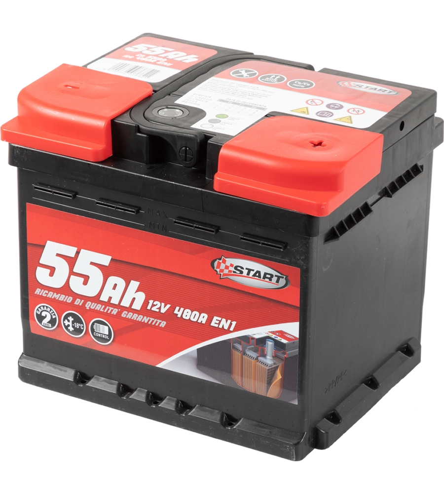 Batteria auto 55ah 12v 480a polo positivo destro cassetta l1